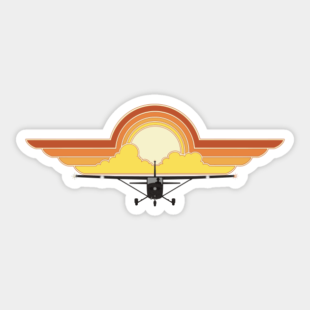 Cessna Sunset Sticker by Kassi Skye
